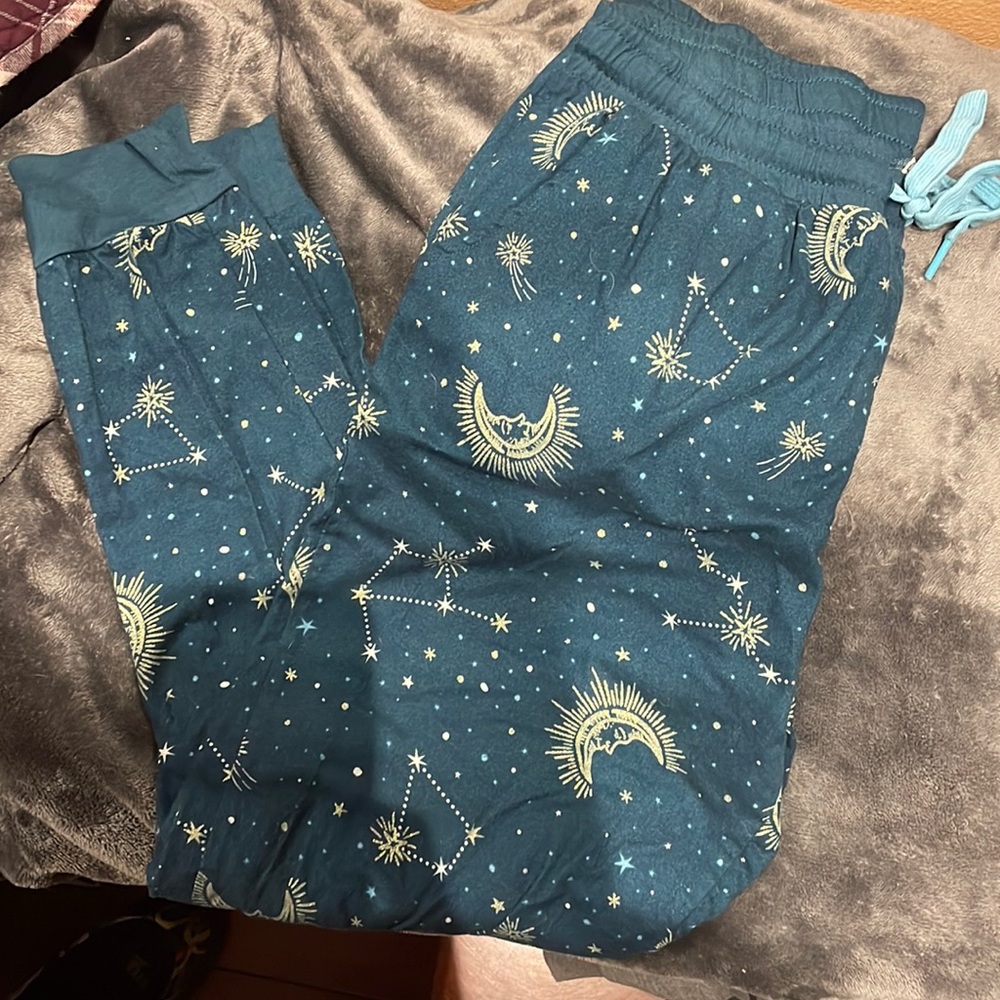 Cosmic Pattern. Blue/Gold Secret Treasures Bottoms.